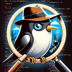 mockito_spy_penguin_bird_detective_hat_magnifying_glass