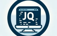 symbolic representation of jq command in linux with terminal window