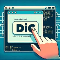 Digital illustration of a Linux terminal depicting the installation of the dig command for DNS querying