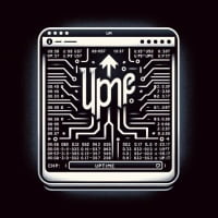 Digital illustration of a Linux terminal using the uptime command showing system uptime