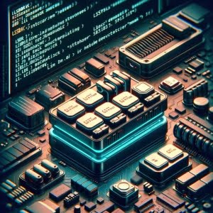 Digital image of Linux terminal using lsblk command focusing on block device listing and storage overview