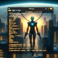 Digital image of Linux terminal using pbcopy command focusing on clipboard copying and text transfer