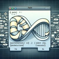 Graphic of Linux interface using paste command focusing on merging file lines and data concatenation