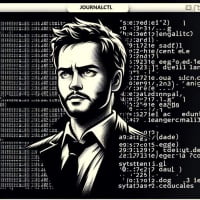 Graphic of Linux screen displaying journalctl command emphasizing system log management and error tracking