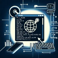 Graphic of Linux terminal with ping command emphasizing network connectivity testing and latency measurement