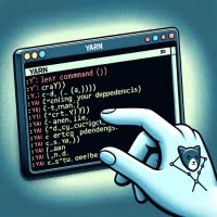 Illustration of a Linux terminal using the yarn command for managing project dependencies