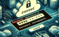 Picture depicting passwd command in a Linux terminal emphasizing user account security and password management