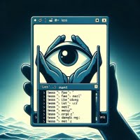 Picture depicting the less command on a Linux terminal focusing on file viewing and text browsing