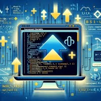 image of variable incrementation in Bash featuring numerical increase elements and arithmetic symbols highlighting data manipulation
