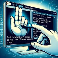 Digital illustration of a Linux terminal depicting the installation of the finger command used for displaying user information