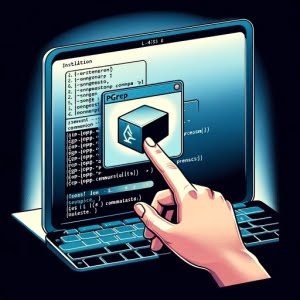 Graphic representation of a Linux terminal showing the installation process of the pgrep command used for searching a process by name or other attributes