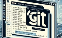 Image of a Linux terminal illustrating the installation of the git command a distributed version control system