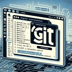 Image of a Linux terminal illustrating the installation of the git command a distributed version control system