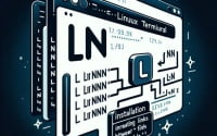 Image of a Linux terminal illustrating the installation of the ln command used for creating links between files