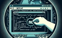 Image of a Linux terminal illustrating the installation of the nc netcat command a versatile networking tool