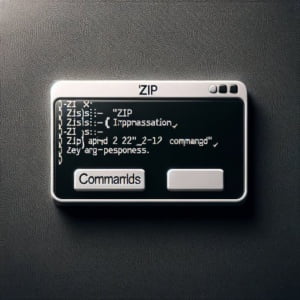 Installation of zip in a Linux terminal a command for file compression and packaging
