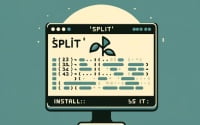 Linux terminal displaying the setup of split a command for splitting files