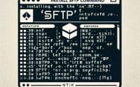 Linux terminal showing the installation of sftp a command for Secure File Transfer Protocol