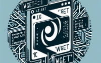 Setup of wget in a Linux terminal a command for downloading files from the internet