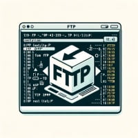 Visual depiction of a Linux terminal with the process of installing the ftp command for file transfers using FTP