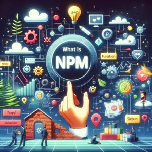 Artistic depiction of what is npm explaining its importance in web development