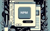 Digital command line interface showing npm install moment