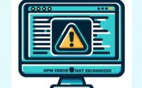 Error message Display in terminal for npm is not recognized