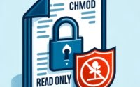 Digital document with a padlock and Read Only label symbolizing chmod read only